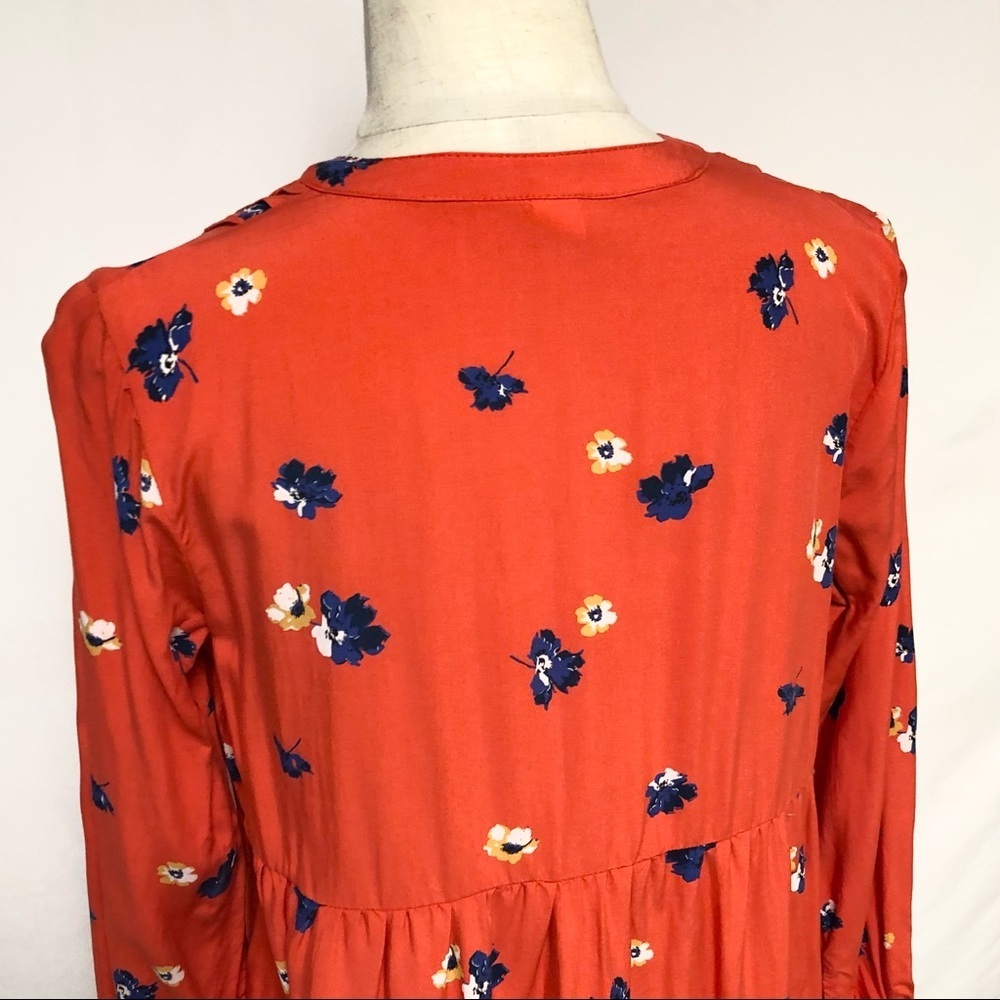 Old Navy Lace Up Neckline Floral Print Dress Sz M - Picture 8 of 10